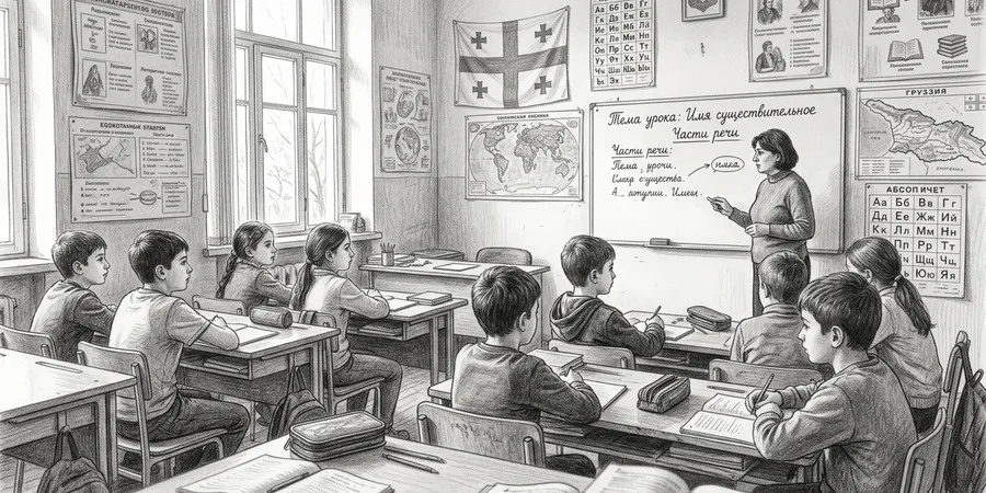класс в государственной школе Тбилиси с русским сектором