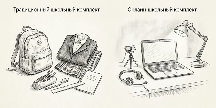 сравнение трат на обычную школу и онлайн-школу разовое и ежемесячное