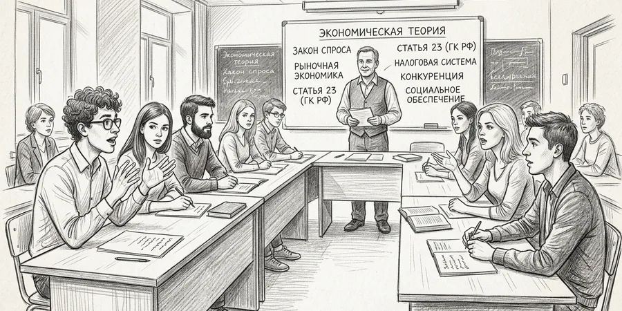 Дискуссия учеников социально-экономического профиля на уроке
