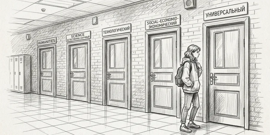 Ученик выбирает между профилями обучения