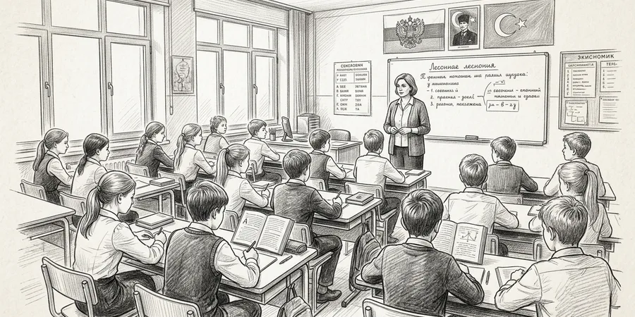 Урок в средних классах школы при посольстве России в Анкаре