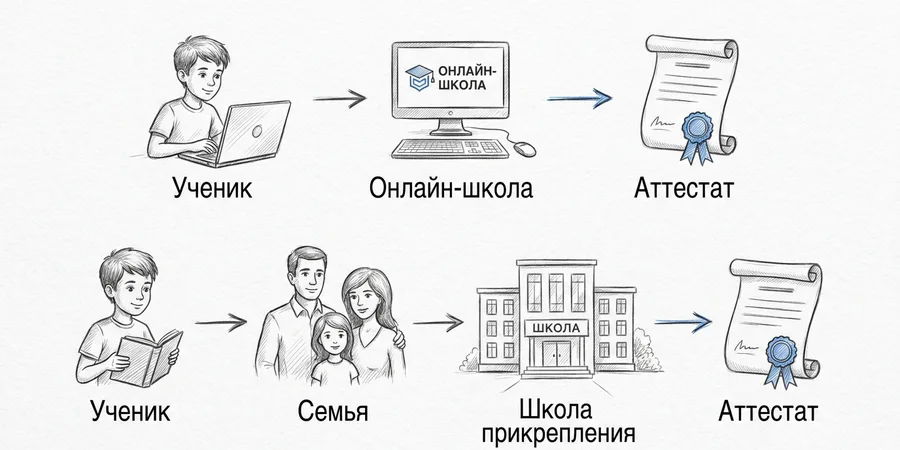 Две схемы онлайн-обучения: зачисление и прикрепление