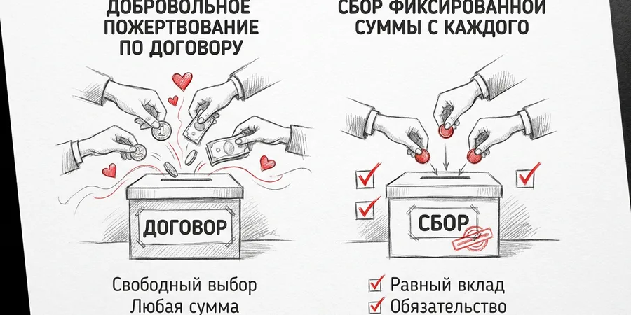 Чем добровольное пожертвование отличается от поборов